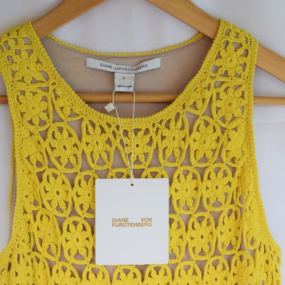 Diane Von Fustenberg Inaya Crochet Yellow Dress - Picture 6 of 12